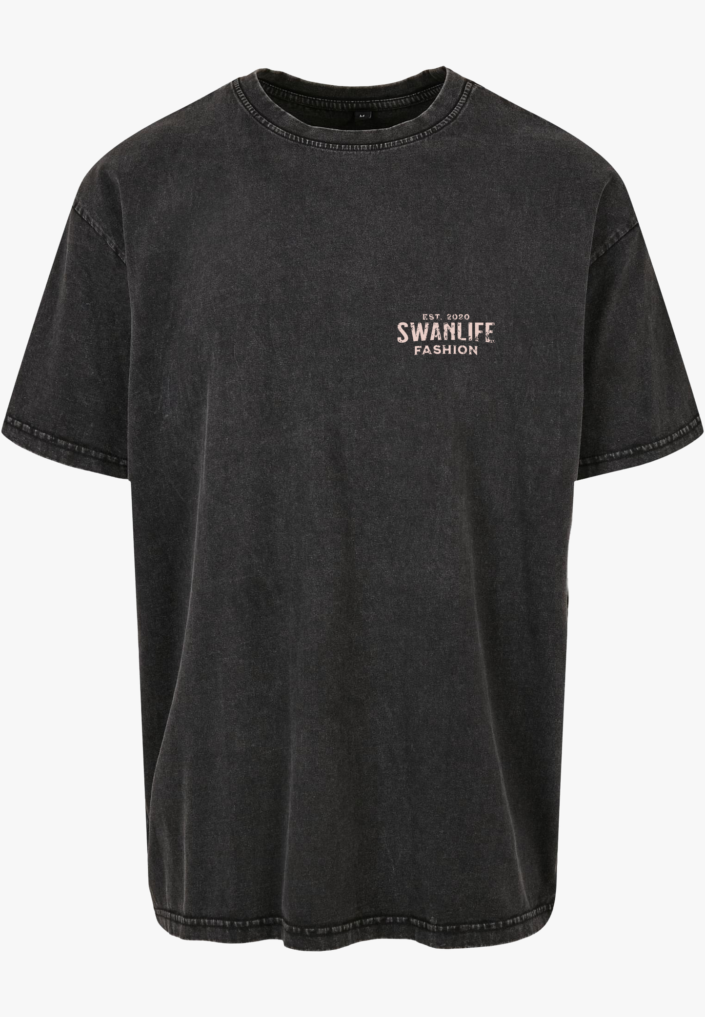 Difficult Oversized Tee | Black washed-Pink