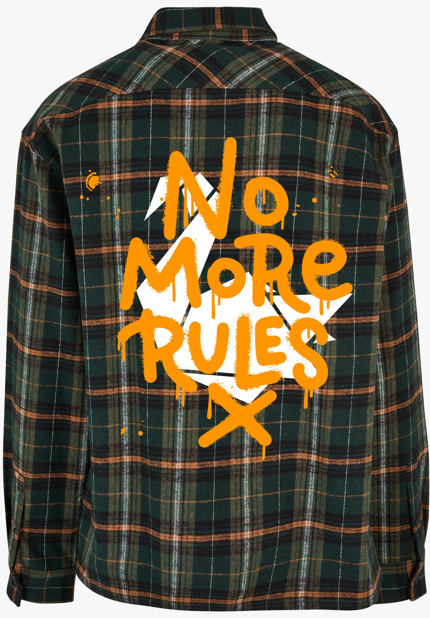 No More Rules Flannel Shirt - Green/Orange