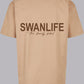 The Family Label Oversized Tee | Beige/Brown - Swanlife Fashion