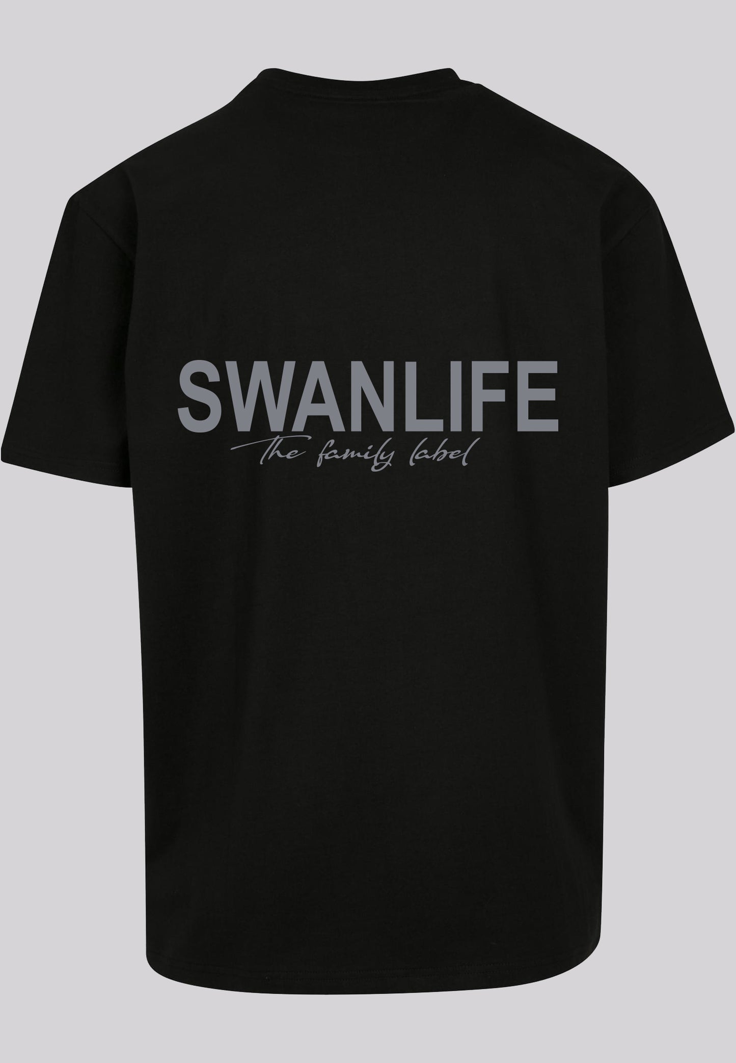 The Family Label Oversized Tee | Black/Grey - Swanlife Fashion