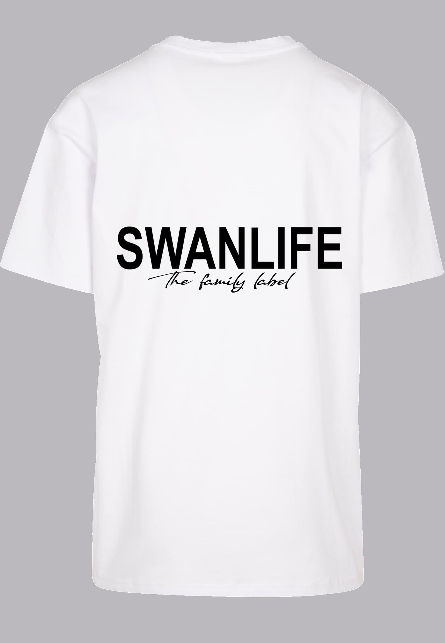 Swanlife Oversized Tee 'The Family Label' - White/Black - Swanlife Fashion