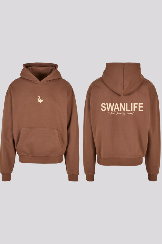The Family Label Heavy Hoodie Unisex | Brown/Beige - Swanlife Fashion