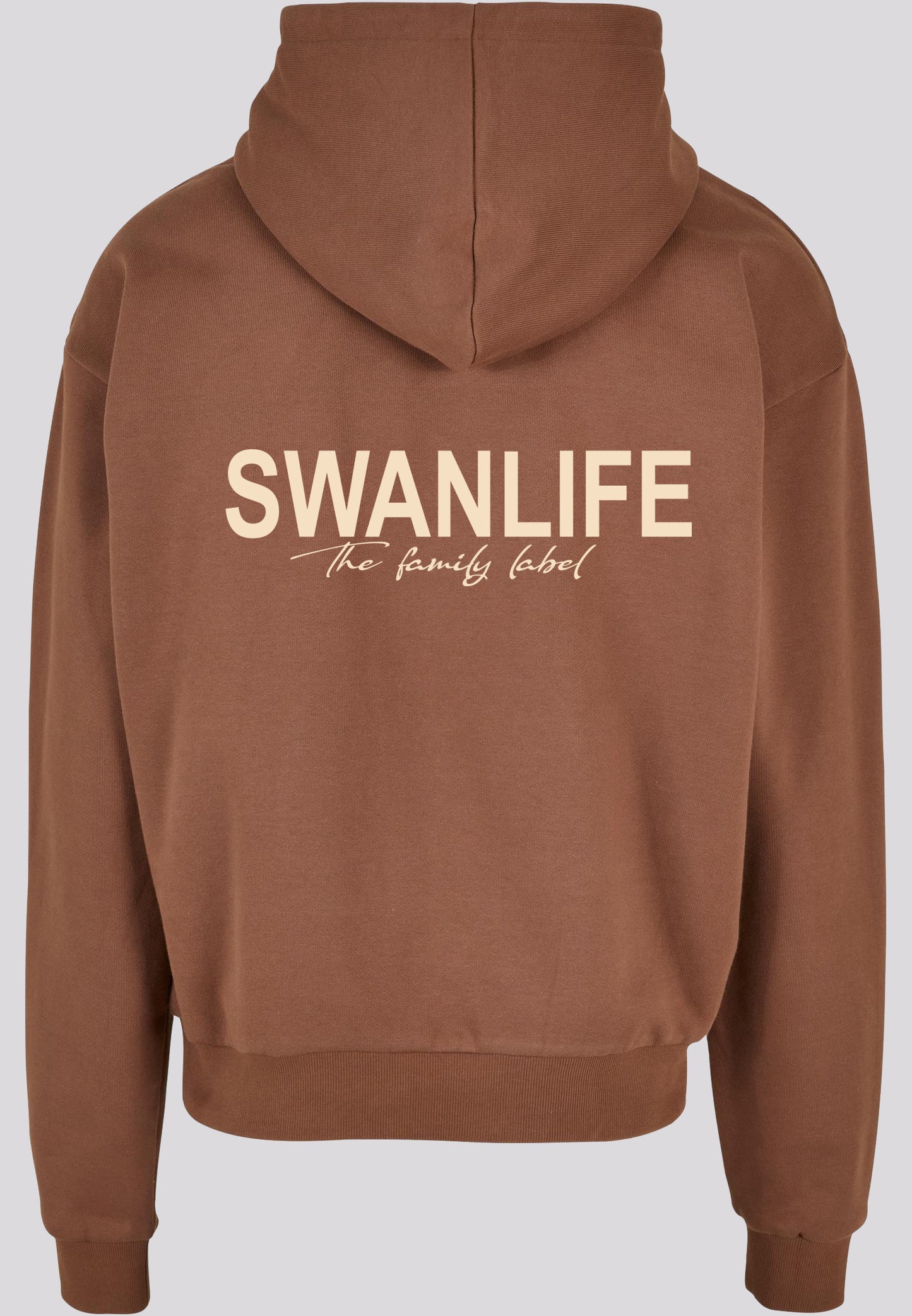 The Family Label Heavy Hoodie Unisex | Brown/Beige - Swanlife Fashion
